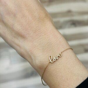 14K Yellow Gold LOVE Charm Bracelet